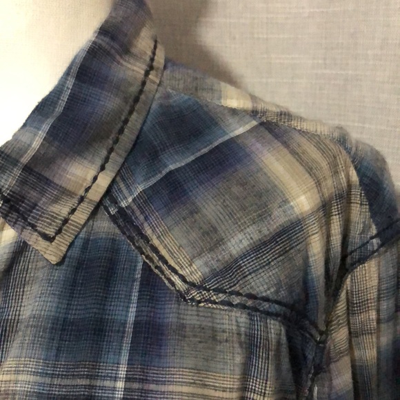 EUC Rare Vintage Brand ButtonUp Shirt-Sz XL-Cotton-Western Vibes-Blue Tones - Picture 5 of 15